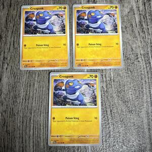 3x Croagunk 114/193 Paldea Evolved Common Pokémon TCG 2023